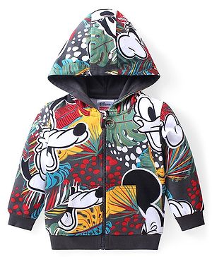 Babyhug Disney Full Sleeves Front Open Sweatjacket with Mickey Mouse & Friends Graphics - Grey