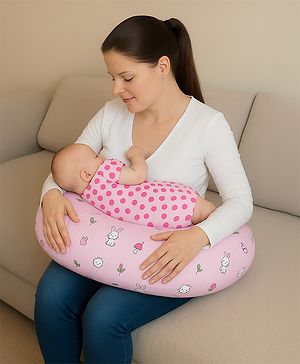 Babyhug Feeding Pillow Bunny Print - Pink