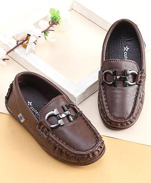 Cute Walk by Babyhug Slip On Party Wear Shoes - Brown