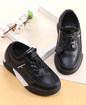 Cute Walk by Babyhug Lace Up Formal Shoes - Black