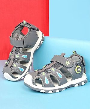 Cute Walk by Babyhug Sandals with Velcro Closure - Grey