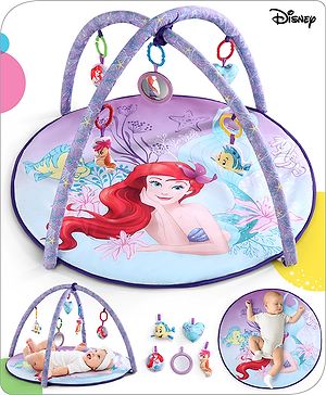 Babyhug Disney Little Mermaid Playgym | BIS Certified | Soft Play Mat with 5 Fun Hanging Toys | Disney Little Mermaid Theme for Newborns 0+ Months | Perfect for Indoor Play & Tummy Time | Stimulates Sensory Development, Hand-Eye Coordination & Motor