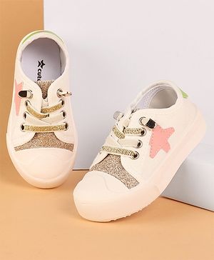 Cute Walk by Babyhug Lace Up Casual Shoes - Golden
