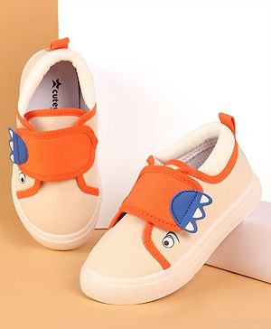 Cute Walk by Babyhug Slip On Casual Shoes with Velcro Closure - Beige & Orange