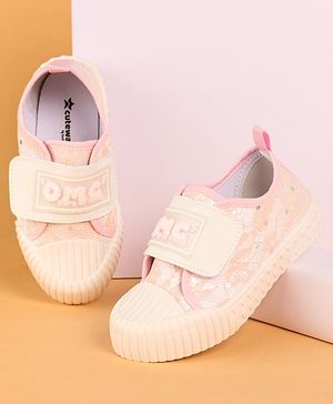 Cute Walk by Babyhug Velcro Closure Casual Shoes With Text Print - Pink