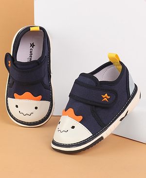 Cute Walk by Babyhug Casual Shoes With Velcro Closure Animal Patch - Navy