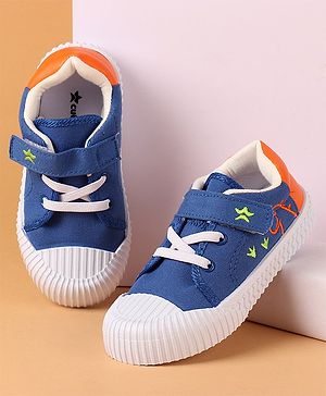 Cute Walk by Babyhug Casual Shoes with Velcro and Dinosaur Embroidery - Blue