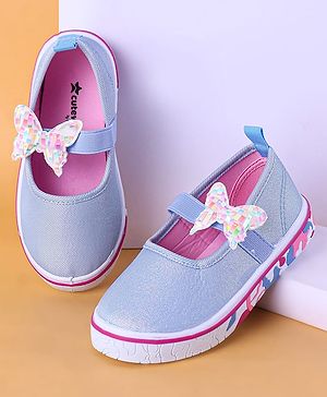 Cute Walk by Babyhug Slip On Casual Shoes with Bow Applique - Blue