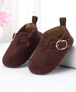Cute Walk by Babyhug Buckle Closure Booties - Dark Brown