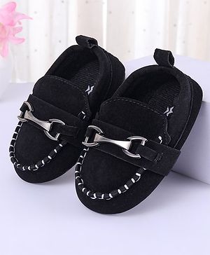 Cute Walk by Babyhug Slip On Loafer Booties - Black