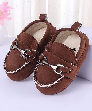 Cute Walk by Babyhug Slip On Loafer Booties - Coffee Brown