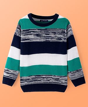 Pine Kids Knitted Full Sleeves Pullover With Stripes -Multicolor