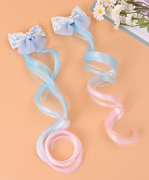 Pine Kids Bow Hair Extensions - Blue