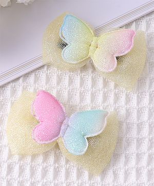 Babyhug Bow and Butterfly Clips Set of 2 - Yellow