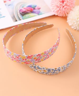 Pine Kids Set of Floral Print Hair Bands Pack of 2 - Multicolor