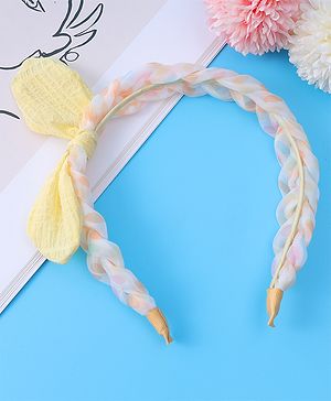 Pine Kids Bow Applique Hair Band  - Yellow