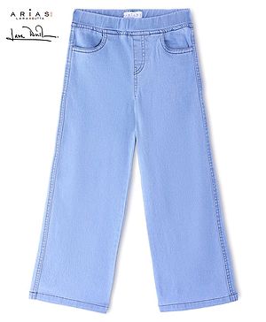 Arias Denim Woven Full Length Stretchable Washed Solid Jeggings  - Blue