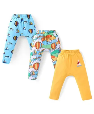 Babyhug Cotton Knit Full Length
                              Diaper Leggings With Sailboats & Hot
                              Air Balloons Print Pack Of 3 - Aqua
                              Mustard & Sea Green