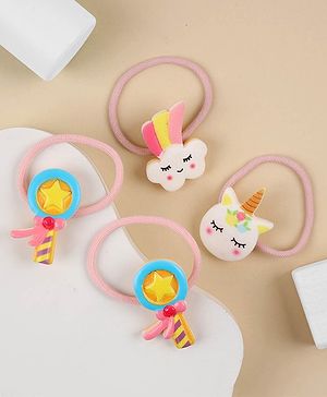 Kicks & Crawl Set Of 4 Unicorn & Candy Rubber Bands - Multicolor