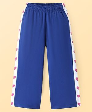 Pine Kids Full Length Comfort Fit Lounge Pants with Heart Print - Navy Blue