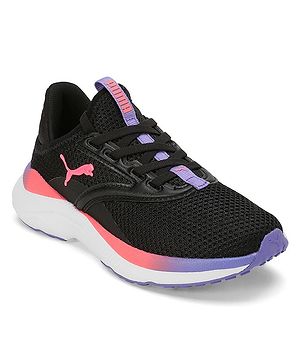 PUMA Mesh Detailed Colour Blocked Lace Up Shoes - Black