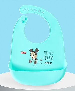Babyhug Disney Mickey Mouse Silicone Bib -Turquoise