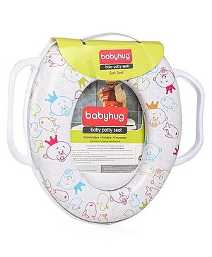 Babyhug Soft Cushioned Baby Potty Seat with Handle & Fish Print -  Pink