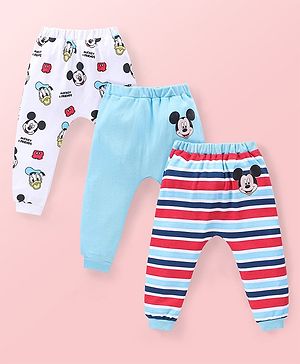 Babyhug Disney Lycra Diaper Leggings with Mickey Mouse  Graphics Pack of 3- Multicolor