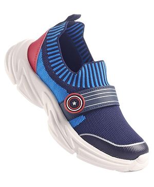 Pine Kids Marvel Slip On Sneaker With With Avengers Jibbitz Applique - Navy Blue