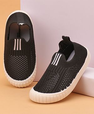 Cute Walk by Babyhug Slip On Striped Design Casual Shoes - Black