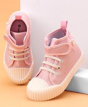 Cute Walk by Babyhug Casual Shoes with Lace up & Velcro Closure - Pink