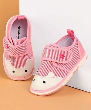 Cute Walk by Babyhug Velcro Closure Musical Stripe Casual Shoes - Pink