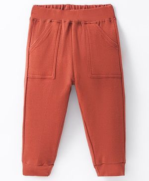 Zero Interlock Knit Full Length Solid Color  Lounge Pant - Orange