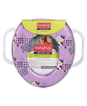 Babyhug Flower Print Baby Potty Seat with Handle -  Purple