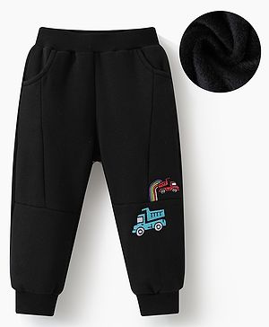 Kookie Kids Full Length Lounge Pant with Vehicle Print - Black