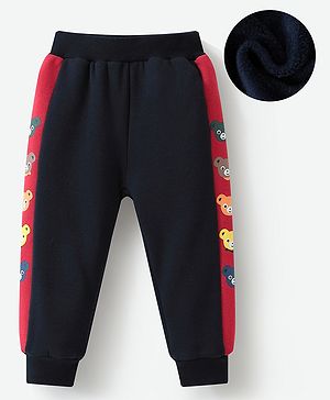 Kookie Kids Full Length Teddy Bear Printed Lounge Pant - Navy Blue
