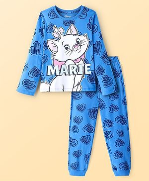 Pine Kids Disney Full Sleeves Night Suit With Aristocats Marie Graphics - Blue