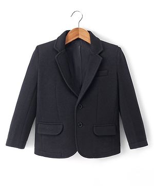 Pine Kids Full Sleeves Solid Colour Blazer - Black