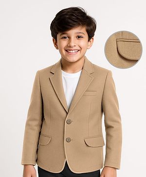 Pine Kids Full Sleeves Solid Colour Blazer - Beige