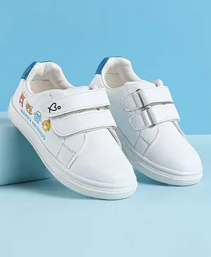 Babyoye Casual Shoes with Velcro Closure - White & Blue