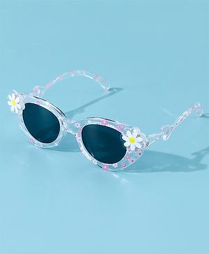 Babyhug Floral Applique Free Size Sunglasses - White