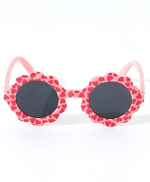 Babyhug Free Size Hearts Print Sunglasses - Pink
