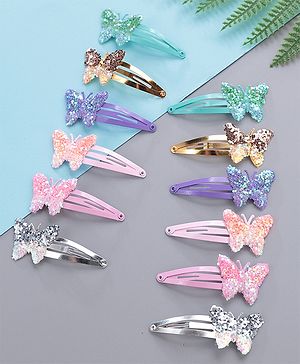 Pine Kids Butterfly Snap Clips Set of 12 - Multicolor