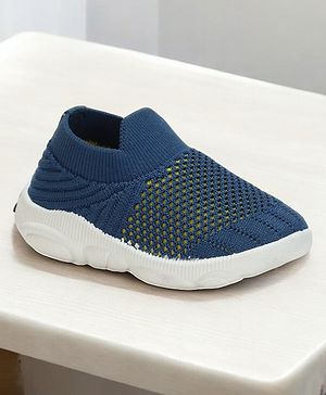 Lil Lollipop Mesh Designed Slip On Musical Shoes - Navy Blue