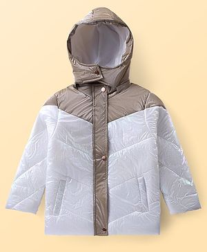 Pine Kids Full Sleeves Cut and Sew Jacket Solid Colour With Detachable Hood - Gold