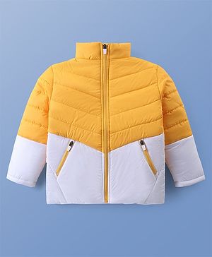 Pine Kids Woven Full Sleeves High Neck Color Block Padded Jacket- Multicolor