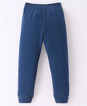 Simply Cotton Full Length Solid Colour Thermal Pant - Blue