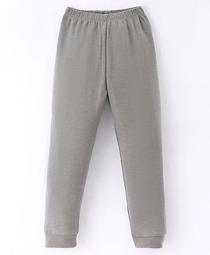 Simply Cotton Full Length Solid Colour Thermal Pant - Light Grey