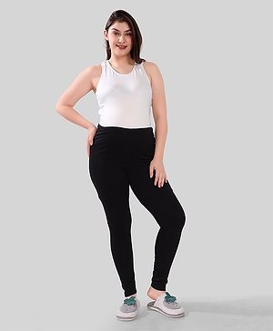 TUMMY Solid Maternity Active Wear Leggings - Black