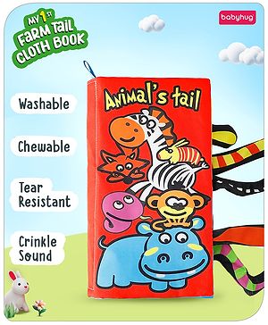 Babyhug Animal Tail Cloth Book - English